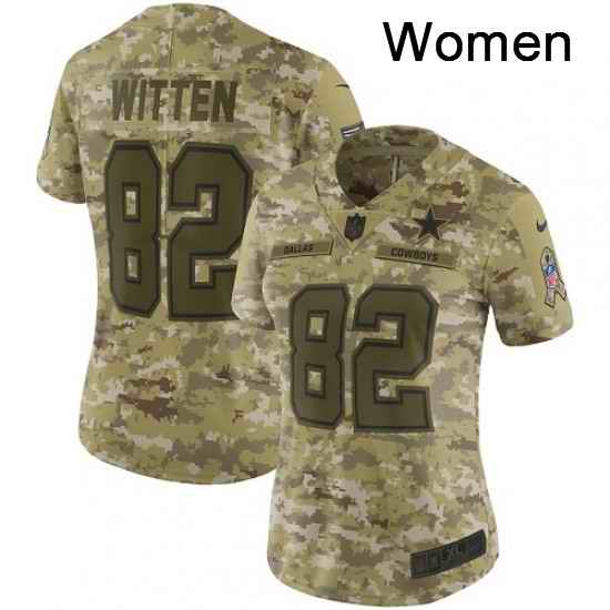 Womens Nike Dallas Cowboys 82 Jason Witten Limited Camo 2018 Salute to Service NFL Jersey